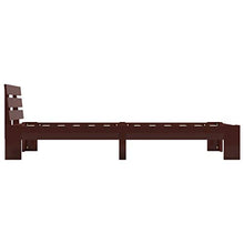 BIGTO - Struttura per letto in legno di pino massiccio, per camera da letto, stile C, 100 x 200 cm, colore: Marrone scuro