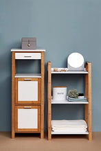 WENKO Scaffale Finja con 2 scomparti - Scaffale per il bagno, scaffale per la casa, Bambù, 34 x 89 x 30 cm, Marrone