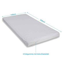 MUHOO Coprimaterasso Impermeabile 140 x 200 cm (140 x 190 cm), Coprimaterasso Una Piazza e Mezza, Coprimaterasso in Cotone e Bambu con 4 Elasticizzati, Antiacaro/Traspirante