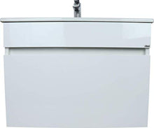 Mobile Bagno Sospeso con Lavabo in Porcellana - 1 Cassetto - Il Mobile è MONTATO - Modello Soki (60 cms, Bianco)