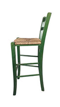 Sedam Srl Sgabello Venezia, in Legno MASSELLO, Comodo e Resistente, per Interni ed Esterni, Vari Colori e SEDUTE Disponibili, Ordine Minimo 2 Pezzi (Verde, Paglia)