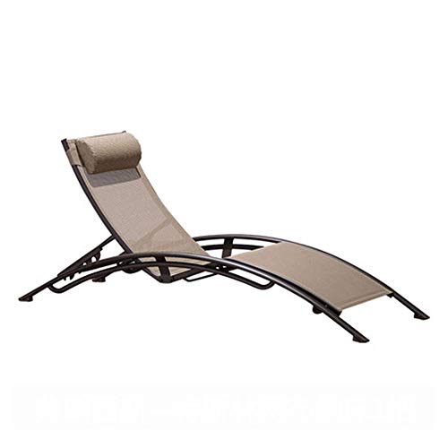 GJX Sedie a Sdraio Reclining Sdraio da Spiaggia Sedia con Cuscini Imbottiti e poggiapiedi for Il Giardino Esterno di Campeggio all'aperto Spiaggia Design