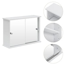eSituro Armadietto Bagno con Specchio a Ante e Ripiani Regolabili Contenitore Armadietto a Muro SBP0029