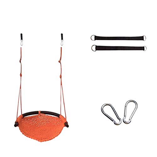 Dondolo per bambini con amaca, altalena per bambini, sedia a dondolo da giardino, fatta a mano, per il tempo libero, dondolo portatile per esterni, giardino, cortile (arancione)