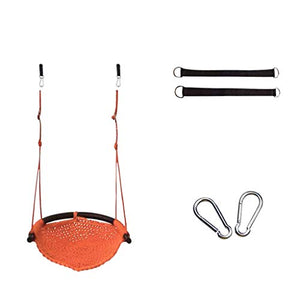 Dondolo per bambini con amaca, altalena per bambini, sedia a dondolo da giardino, fatta a mano, per il tempo libero, dondolo portatile per esterni, giardino, cortile (arancione)