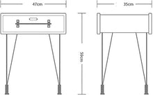 AiyixUE utile comodino comodino, tavolino con cassetto, struttura in metallo, per camera da letto e comodino