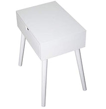 KMH®, #800078 - Tavolino da salotto, con cassetto, design scandinavo, colore: Bianco/Naturale