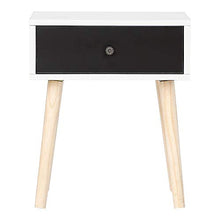 Comodini Camera con Cassetti, Moderni Tavolini Laterale, tavolino per Divano, Organizer per Camera da Letto,Set 2 Conservazione per Soggiorno (Bianco e Nero-40 x 30 x 50 CM, 2pc)