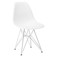 SWEETHOME - Set di 4 sedie da pranzo, design moderno, con gambe elettroplaccate di metà secolo, per cucina, soggiorno, salotto, (bianco)