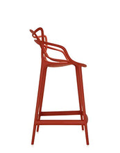 Kartell Masters Stool Sgabello, Tecnopolimero termoplastico Riciclato con Carica Minerale e Trattamento Soft-Touch, Arancione(Ruggine), H. 65