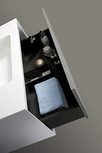 Yellow shop - Mobile Bagno Sospeso Cm 90 in Legno Completo di Lavabo in Marmoresina con E Senza Specchiera A LED Griff 900 Varie Colorazioni (Bianco/Cemento Completo (Mobile + Lavabo + Specchiera))