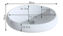 Eridanus Serie MALIE-B, Lavabo di Ceramica Bianco Lusso Lavandino Lavello Lavamano Lavabo da Appoggio Tondo Ovale Bacinella Lavandino Lavello per Bagno Casa Bidet Lavabo