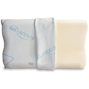 Baldiflex, Cuscino 100% Memory Foam per Cervicale, Rivestimento Maxicool, 40x70 Alto 11,5/9,5 cm, Ergonomico, Sfoderabile