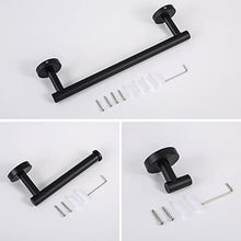 Hoomtaook Porta Asciugamani Bagno Nero da Parete Porta Salviette da Bagno Portasciugamani Set Accessori Bagno 3 in 1 Portasciugamani Libero Porta Carta Igienica Pugno Superficie Installazione Nero