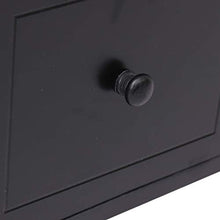 Lasamot Mobile Laterale con 6 cassetti Credenza Armadio di stoccaggio Armadio Hall per Soggiorno Camera da Letto Nero 60x30x75cm Legno di paulonia