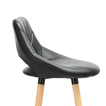 WOLTU Set di 4 Sgabelli da Bar per Cucina Ristorante con Schienale Poggiapiedi, Ecopelle Nero BH111sz-4