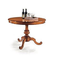 InHouse srls Tavolo con 1 allunghe da 40 cm,Arte povera, in Legno massello e MDF MOD.Rotondo - Mis. 100 Chiuso