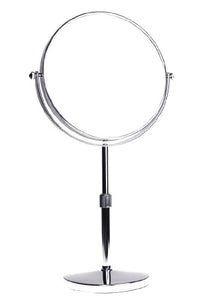 HIMRY Ingranditori 10X Specchi da Trucco, Regolabile in Altezza, Doppia Faccia, con Piedistallo, 8 Pollici Specchio Bagno da Tavolo, Specchio Rasatura, Specchio Cosmetico, Cromato, KXD3114-10x