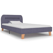 Tidyard Giroletto con LED, Giroletto Singolo, Struttura Letto Singolo con LED inTessuto 90x200 cm