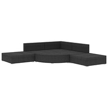 vidaXL Set Divani da Giardino 6 pz con Cuscini Foderati Lavabili Modulare Leggero Elegante Arredi da Esterno in Polyrattan Nero Telaio in Acciaio