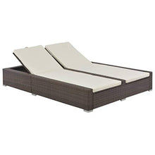 Tidyard Lettino Prendisole Doppio in Polyrattan,Lettino Prendisole Doppio da Giardino Piscina Spiaggia in Rattan Marrone