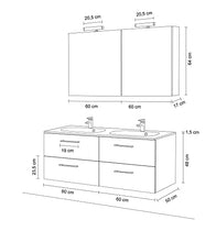 Kiamami Valentina Mobile Bagno Classico 120CM 4 CASSETTI Doppio LAVABO Bianco Lucido | Boston