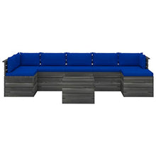 FAMIROSA Set Divani da Giardino su Pallet 8 pz con Cuscini Massello Pino-2029