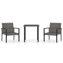 Tidyard Mobili da Giardino Set, Set di Tavolo e Sedie da Giardino,2 Poltrone + 1 Tavolino in Vetro,Set Tavolo da Pranzo Esterno mobili Set da bistrot Ideale per Terrazzo, Patio e Balcone