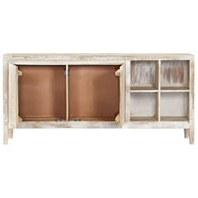 vidaXL Credenza Stile Rustico Raffinato Colore Chiaro Rialzata 4 Scomparti Resistente Buffet Madia Mobile Cucina 160x40x76 cm Legno Massello di Mango