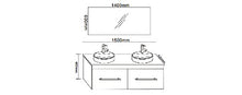 GRAFICA MA.RO SRL Mobile Bagno ARREDO Bagno Completo Doppio LAVABO Modello CARDELLINO 150 CM RUBINETTI Inclusi