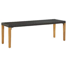 vidaXL Panchina da Giardino Elegante Robusta Arredo per Esterni Seduta Panca 80 cm in Polyrattan Nera Telaio in Acciaio Verniciato