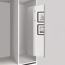 EMUCA - Specchio estraibile per interni di armadio, specchio mobile interno regolabile, 340 x 1000 mm, finitura grigio metallizzato