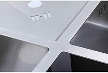 Lavandino Cucina Doppio Lavabo Accessori Cucina Scarico Quadrato Combinazione Acciaio Inox Colore: Argento Dimensioni: 83 * 83 centimetri ZHJING