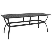 Qnotici Tavolo da Pranzo da Giardino con Struttura in Acciaio Verniciato a Polvere, Tavolo da Pranzo da Esterno in Stile Industriale 190 x 80 x 72 cm (Lunghezza x Larghezza x Altezza) -Antracite