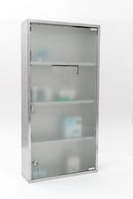 Armadietto per medicinali in acciaio INOX, dimensioni: 80 x 40 cm, di grandi dimensioni