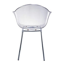 Damiware Romeo - Set di 2 sedie da salotto, in policarbonato e metallo, design retrò, per ufficio, salotto, cucina, soggiorno (cristallo)