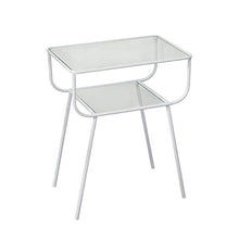 TONG HXF- Tavolino Basso Creativo in Vetro Ferro battuto tavolino Soggiorno Divano Comodino Durevole (Color : White)