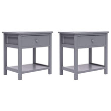 vidaXL 2X Legno Paulonia Comodini Stile Tradizionale Rustico Semplice Solido Resistente con Cassetti Stand Tavolini Notte Tavolinetti Grigi Comò
