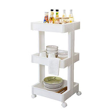 LYM &ripiano di stoccaggio Mensole della Cucina, da Terra delle Famiglie Multifunzione Scaffale Ruote -3 Strato Scaffale di Finitura