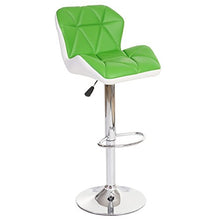 Mendler Sgabello con poggiapiedi HWC-A92 Acciaio Cromato Ecopelle Verde