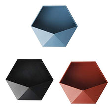 ASFD Scaffale Esagonale a Parete Senza punzonatura Geometrica da Parete Soggiorno Nordico Rosso