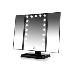 Specchio per Il Trucco, Specchio per Il Trucco con Luci Specchio per Il Trucco Illuminato, Specchio per Il Trucco A Tre Ante con 22 Luci A LED E Ingrandimento 2X / 3X1X, Oscuramento del Touch Screen