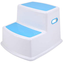Katigan Sgabello per Bagno,Sgabello per Bambini,Sgabello per Allenamento Vasino, Sgabello per Bambini, Sgabello per Lavello da Cucina,Sgabello per Bambini Un Doppia Altezza Sicuro Blu