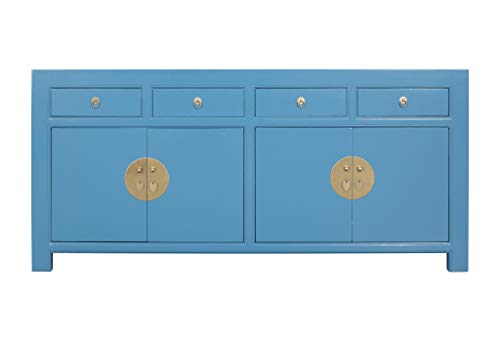 Fine Asianliving Credenza Cinese Blu Cielo - Orientique Collezione L180xP40xA85cm Cassettiera cinese Credenza cinese Armadi cinesi Armadi cinesi Mobili Asia orientale180 x 85 x 40