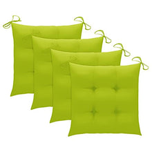 vidaXL Sedie Giardino 4 pz e Cuscini Verde Brillante Massello di Teak