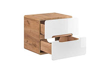 COMAD Lavabo Aruba con lavabo da appoggio, larghezza 60 cm, rovere americano, bianco lucido