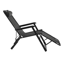 WANGLXFC Sedia A Sdraio, Lettino da Giardino Reclinabile per La Spiaggia, Piscina, Patio Esterno, Campeggio, Reclinabile da Giardino Pieghevole, Black