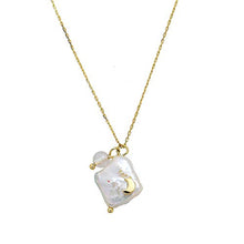 Baoxiaohed Collana in Argento Sterling, Collana di Perle Intarsiata in Argento Argento Dorato, Utilizzata Come Regalo per La Festa della Mamma, Feste, Compleanni E Anniversari