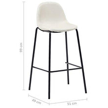Tidyard Set 2/4/6 pz Sedie da Bar Cucina Moderne Tessuto e Metallo,Sgabelli da Bar Cucina Moderne in Tessuto,Sedie da Bar Cucina Alte,Sgabelli da Bar Cucina Alte,Sedie da Bar in Tessuto 51x49x99 cm