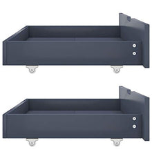 Wealthgirl - Cassetto portaoggetti in legno con 4 ruote per camera da letto, organizer in legno, consigliato per letto matrimoniale e king size, confezione da 2 (grigio chiaro)